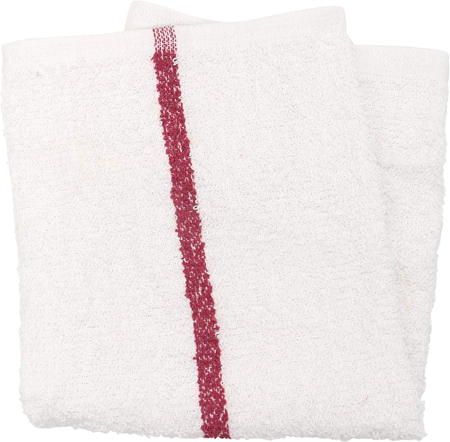 Arkwright Qwick Wick Bar Mop Towels Bulk - (Case of 60) 100% Cotton Quick Dry Dishcloths, Super Absorbent Multipurpose Cleaning Rags for Restaurants, Kitchen, Bathroom, Hotel, 16 x 19 in, Red Stripe