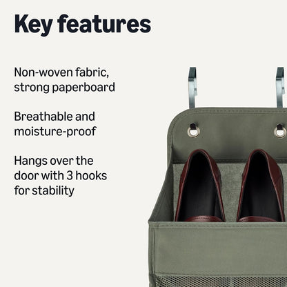 Amazon Basics 5 Tier Over the Door Organizer, Large, 6.4 x 54.5 x 14.9 in, Dark Grey