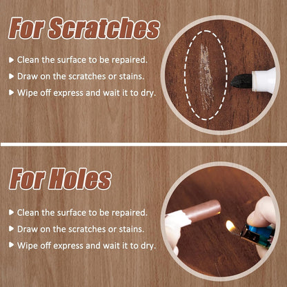 SEISSO 18 Colors Wood Wax Sticks ＆ Wood Markers Furniture Repair Kit - Set of 39 - Wood Floor Scratch Repair, Furniture Markers Touch Up Restore Wood Floors, Tables, Holes, Laminate, Carpenters