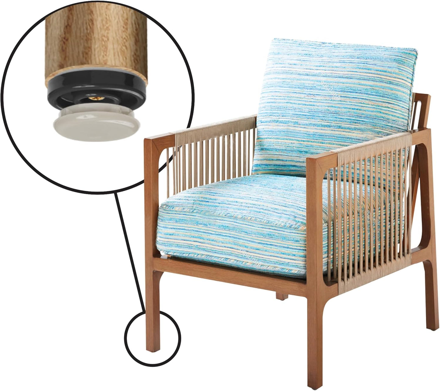 Gorilla Outdoor 1-1/4 Inch Furniture Sliders/Chair Glide Floor Protectors (Set of 8) Screw-On Nylon Furniture Glides for Sliding on Outdoor and Indoor Floors