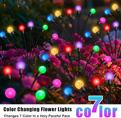 Solar Garden Lights Outdoor, 24 LEDs Solar Firefly Light, Multicolor Changing RGB Swaying Lights Outdoor Waterproof, 4 Pack 6 Heads Christmas Garden Decorative for Yard Patio Pathway Lawn Decor