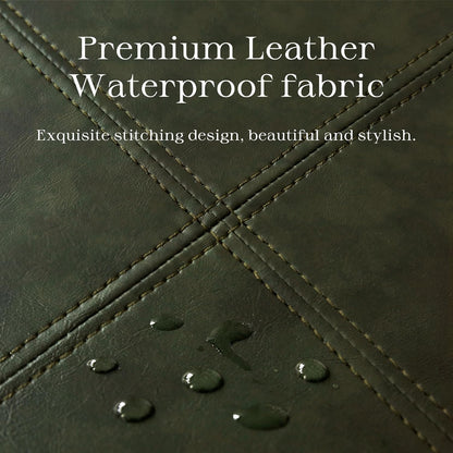 HUIMO Square Leather Storage Ottoman,Ottoman Coffee Table with Storage for Living Room (Vintagegreen)