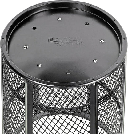 Global Industrial Outdoor Metal Trash Container Black, 48 Gallon
