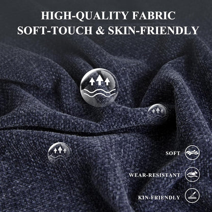 COLAMY Fabric Round Storage Ottoman with Reversible Tray Lid – Multi-Functional Footrest, Hidden Storage, Sturdy & Stylish Small Coffee Table for Living Room, Bedroom, or Entryway(Blue)