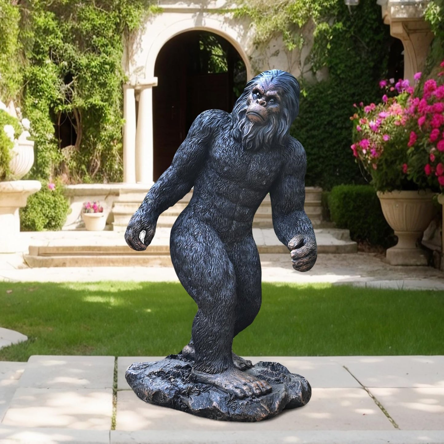 Garden Statues Bigfoot Yard Decor - Grandpa Yeti Large Lawn Products Birthday Decorations Life Size Sasquatch Figurine Resin Tall Outdoor Sculpture for Outside Patio Front Porch