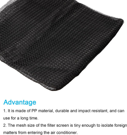PATIKIL 47.2" x 23.6" Air Conditioner Air Filter Material, 2 Pack Plastic Dustproof Filtering Mesh Screen Replacement for Air Conditioning, Black