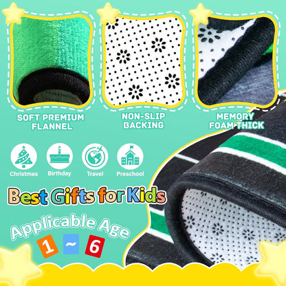 Kids Rug, Road Carpet for Kids with Combined City Road Traffic System, Car Rug and Airport Play Mat, 5x7 Ft Children’s Play Rugs for Playroom, Children’s City Traffic Map Fun Car Mat,Non-Slip