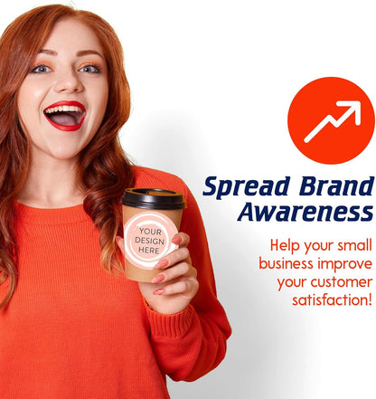 100 Custom Vinyl Stickers - Upload Your own Image, Text, Design, Logo - Personalized Logo Labels for Handmade, Packaging, Bottle, Jars, Candle, Brand Stickers (Peach, 5x5)