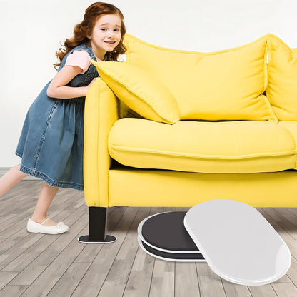 Reusable Large Furniture Movers Sliders for Carpet and Hardwood Floors-8 Pack 9-1/2" Oval Moving Pads Protector for Heavy Duty Sofa Bed Table Desk,Quickly and Easily Move Any Item, Beige