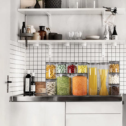 Urban Green Glass Jars with Airtight Black Lids, Food Storage Container with Airtight Lids, Glass Canisters Sets, Kitchen Food Storage Containers (6 Sets of 20oz)