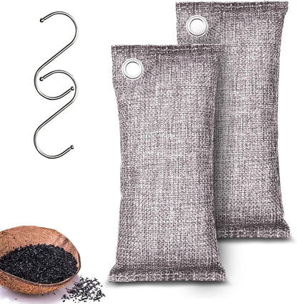 Activated Charcoal Odor Absorber, Odor Eliminator for Strong Odor,Coconut Shell Charcoal Air Purifying Bags for Home Car Closet Pet, Smoke Room Deodorizer