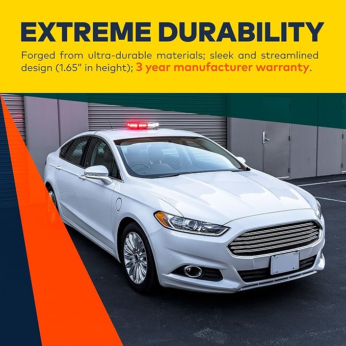 LAMPHUS NanoFlare NFMB56 17" 12V 56W Green White LED Strobe Mini Light Bar [SAE Class 1] [Magnet/Permanent Mount] Rooftop Rotating Safety Flashing Emergency Police Lightbar for Truck Vehicles