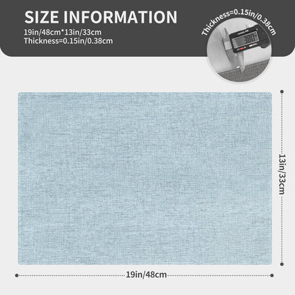 Cloth Placemats, Set of 4 Heat-Resistant Cotton Linen Blend Double Layered Machine Washable Place Mats, Wrinkle Free Thick Fabric Dining Table Mats for Indoors & Outdoors (Sky Blue, 4)