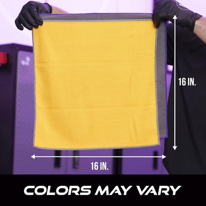 VIKING Microfiber Cleaning Cloth for Car Detailing Kit, Polishing Towels, Car Wax Removal Cloths, Grey, 16 inch x 16 inch, 3 Pack