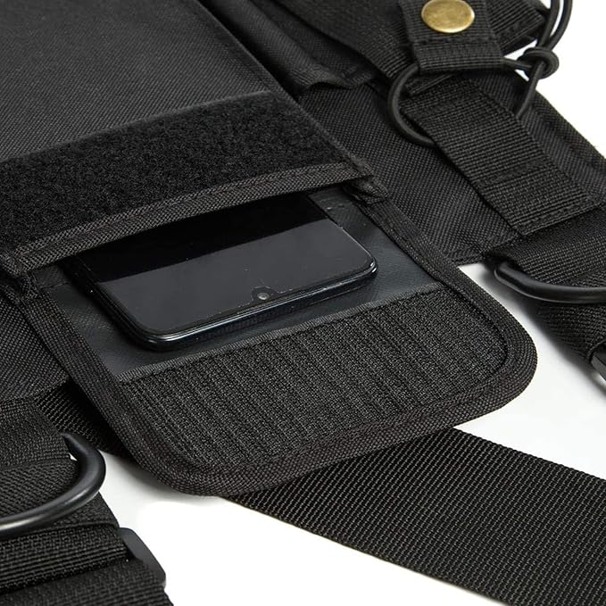 Radio Shoulder Holster Chest Harness Holder Vest Rig for Two Way Radio Chest Front Pack Pouch Walkie Talkie Case with Front Pouches for Kenwood Arcshell Retevis Baofeng UV-5R F8HP UV-82 888S (2Pack)