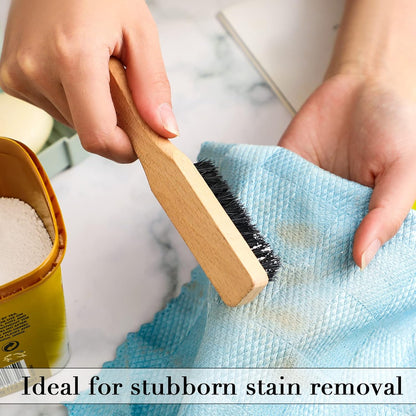 3 Pcs Laundry Stain Brush Soft Bristle Brush Velvet Furniture with Wooden Handle Stain Tool for Household Cleaning Carpet Furniture Laundry Supplies