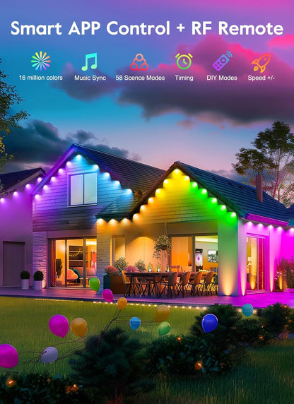 Brightown Smart C9 Christmas Lights Outdoor, 150 LED Christmas Color Changing Fairy Lights App Control, Music Sync, RGB, Shatterproof Connectable C9 String Lights for Tree House Indoor Xmas Decor