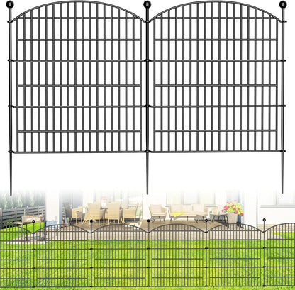 10 Panels Decorative Garden Fence - 32 in (H) x 23.6 ft (L) No Dig Dog Fence Outdoor for Yard, Rustproof Tall Garden Fencecing Panels, Animal Barrier Suitable for Yard Border, Patio, and Outdoor Use