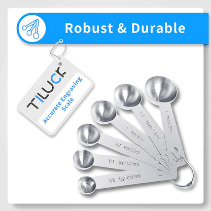 TILUCK Stainless Steel Measuring Spoons Set,Coffee Scoop Spoon,Kitchen Gadgets for Cooking & Baking,Set of 13