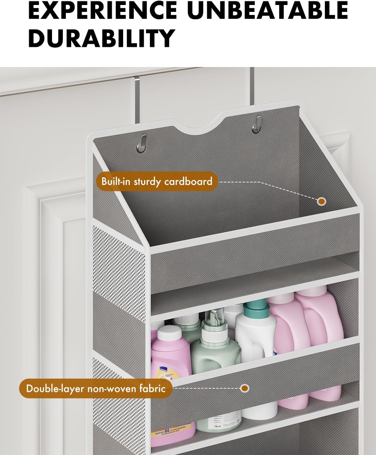 Over The Door Organizer Storage - 50lb Heavy Duty 6 Shelf Over Door Organizer Hanging Space Saving Perfect for Bedroom Bathroom Dorm Nursery Pantry