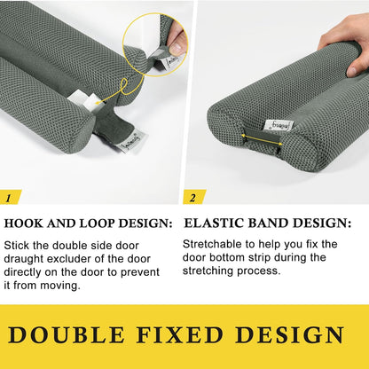 fowong Door Draft Stopper 30" Adjustable Under Door Draft Stopper, Soundproofing Nosie Blocker Seal Large Gap, Grey