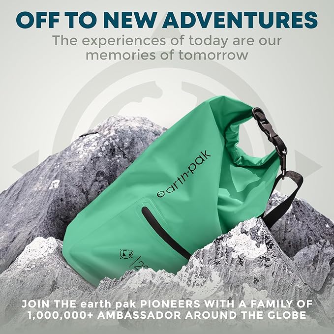 Earth Pak Waterproof Dry Bag with Zippered Pocket - Waterproof Dry Bag Backpack Keeps Gear Dry
