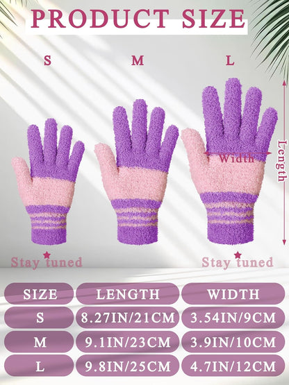 Patelai 3 Pairs Microfiber Plant Dusting Gloves Leaf Cleaning Gloves for Indoor Plants, Blinds, Furniture, House(Medium,White, Pink, Purple, Rose Red)