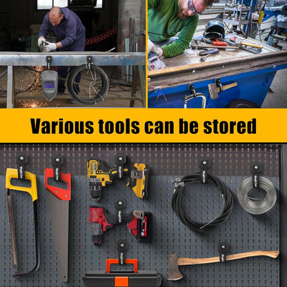 2 Pack Heavy Duty Magnetic Hook Straps for Extension Cords, Powerful Cruise Garage Storage Hook Ties for Hanging Cables, Garden Hoses Ropes, Workshop Tool Box Magnet Organize Hangers for Tools