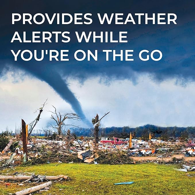Midland ER50 Emergency Radio with Weather Alert and Flashlight - Hand Crank or Solar Power NOAA Weather Radio for Home or Travel with AM/FM Tuner