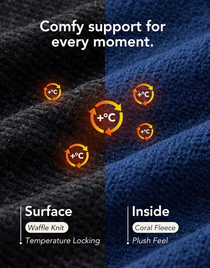 VeraCosy Men's Two-Tone Memory Foam House Slippers Indoor Outdoor Durable Rubber Sole