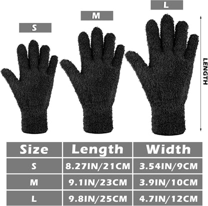 Patelai 3 Pairs Microfiber Plant Dusting Gloves Leaf Cleaning Gloves for Indoor Plants, Blinds, Furniture, House(Medium,Black)