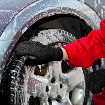 Bencailor 6 Pairs Microfiber Dusting Gloves, Dusting Cleaning Gloves Microfiber Gloves for Plants House Blinds Car Dust Mitt (Black,Medium)