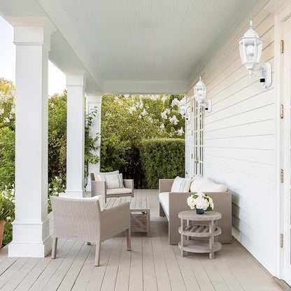 Lamomo Outdoor Wall Sconce, 2 Pack Dusk to Dawn Motion Sensor Light Fixtures, Exterior Aluminum Waterproof Porch Lights for Patio Front Door Garage- White