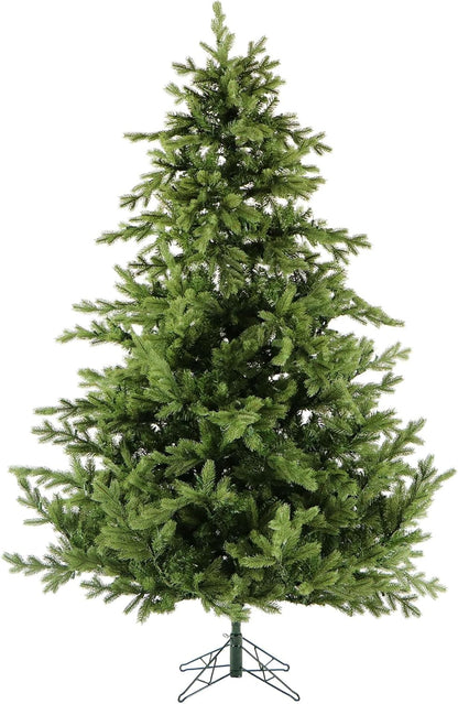 Fraser Hill Farm 10-Ft. Foxtail Pine Artificial Christmas Tree with Stand, Unlit Foldable Fake Tree with Realistic Foliage for Home Decoration