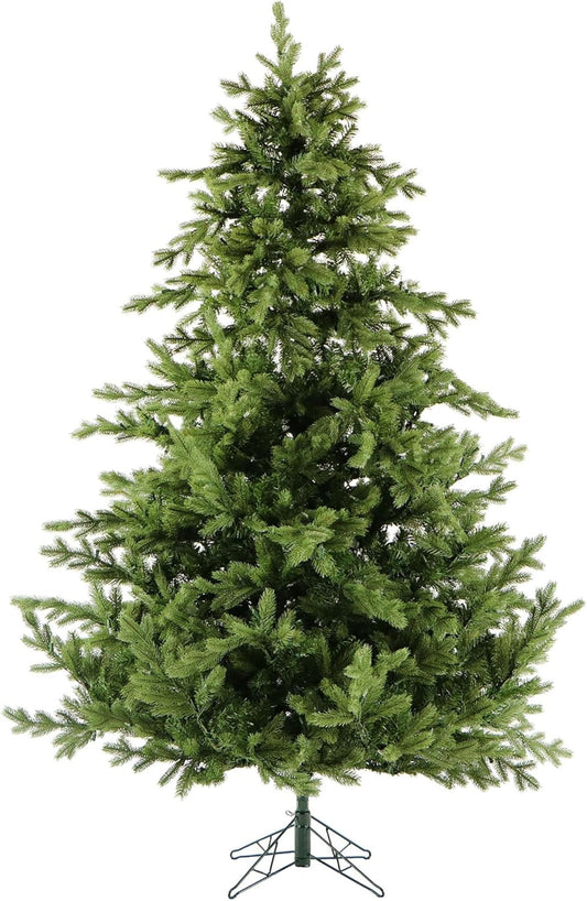 Fraser Hill Farm 10-Ft. Foxtail Pine Artificial Christmas Tree with Stand, Unlit Foldable Fake Tree with Realistic Foliage for Home Decoration