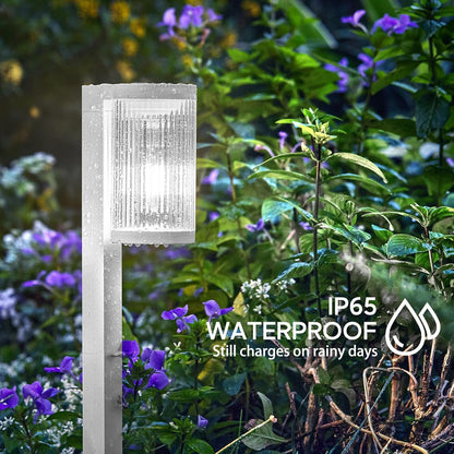 Solar Pathway Lights Outdoor, 6 Pack Upgraded Outdoor Solar Lights for Outside Super Bright Up to 12Hrs, IP65 Waterproof Solar Garden Lights for Yard Landscape Path Walkway Decoration(Cool White)