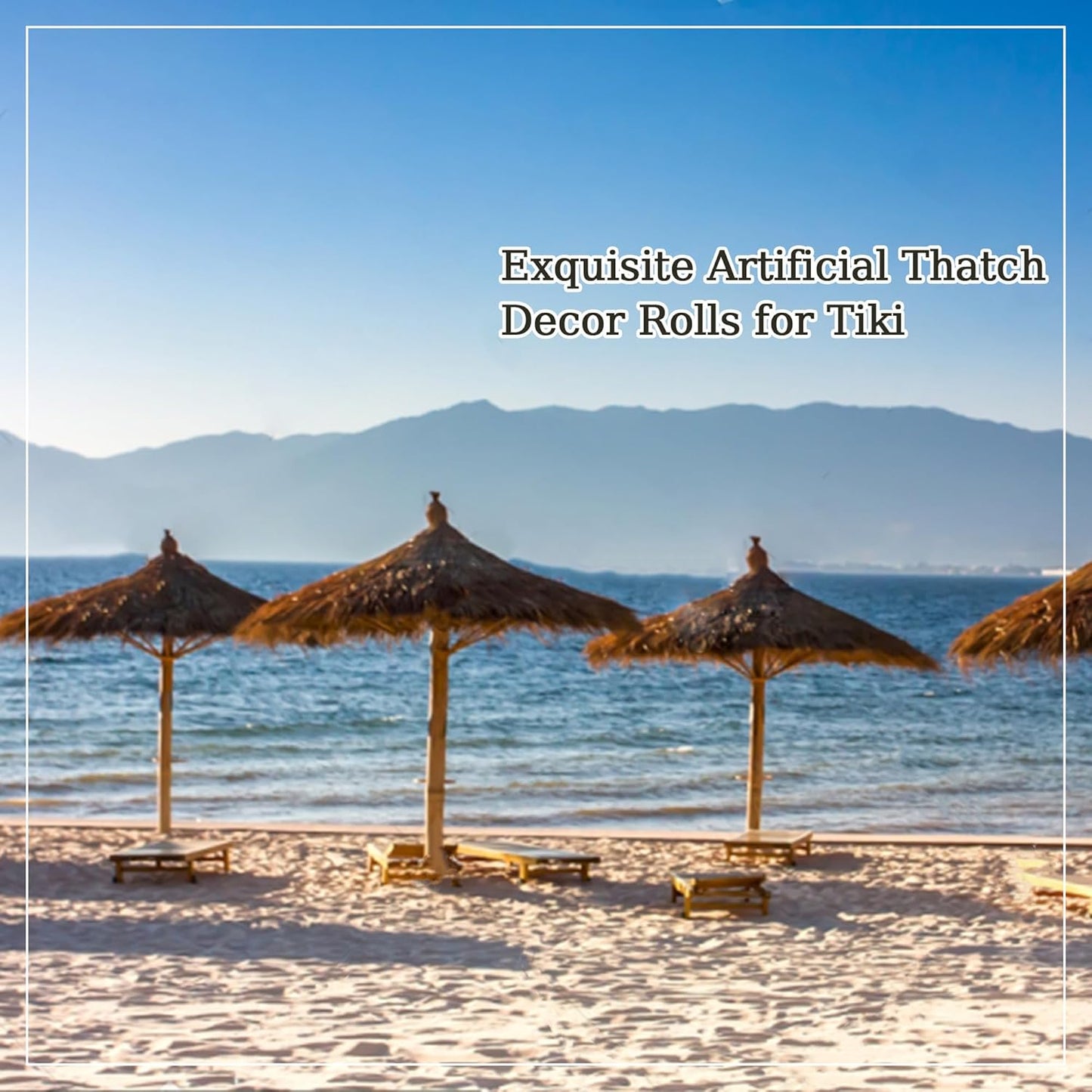 Premium Mexican Style Artificial Palm Thatch Roof Rolls. 5 Lengths, 2 Colors. Waterproof. Easy Install. Ideal for Tiki Bars, Parties, Gardens & Fences (4ft x 16in - Palm Color Thatch)