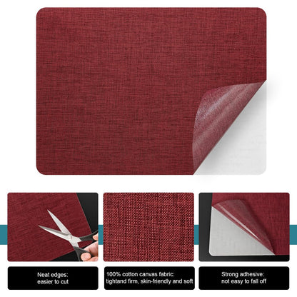 J.CARP 2Pcs Linen Repair Patches, Large Self-Adhesive Fabric Patch for Sofas, Couch, Furniture, Car Seats (8 * 11 inches-2PCS Red)