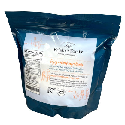 Baking soda (2 Lbs) for cooking, cleaning & More - Gluten Free sodium bicarbonate baking mix w/no preservatives - mined from the earth with nothing added, pure bulk baking soda for baking