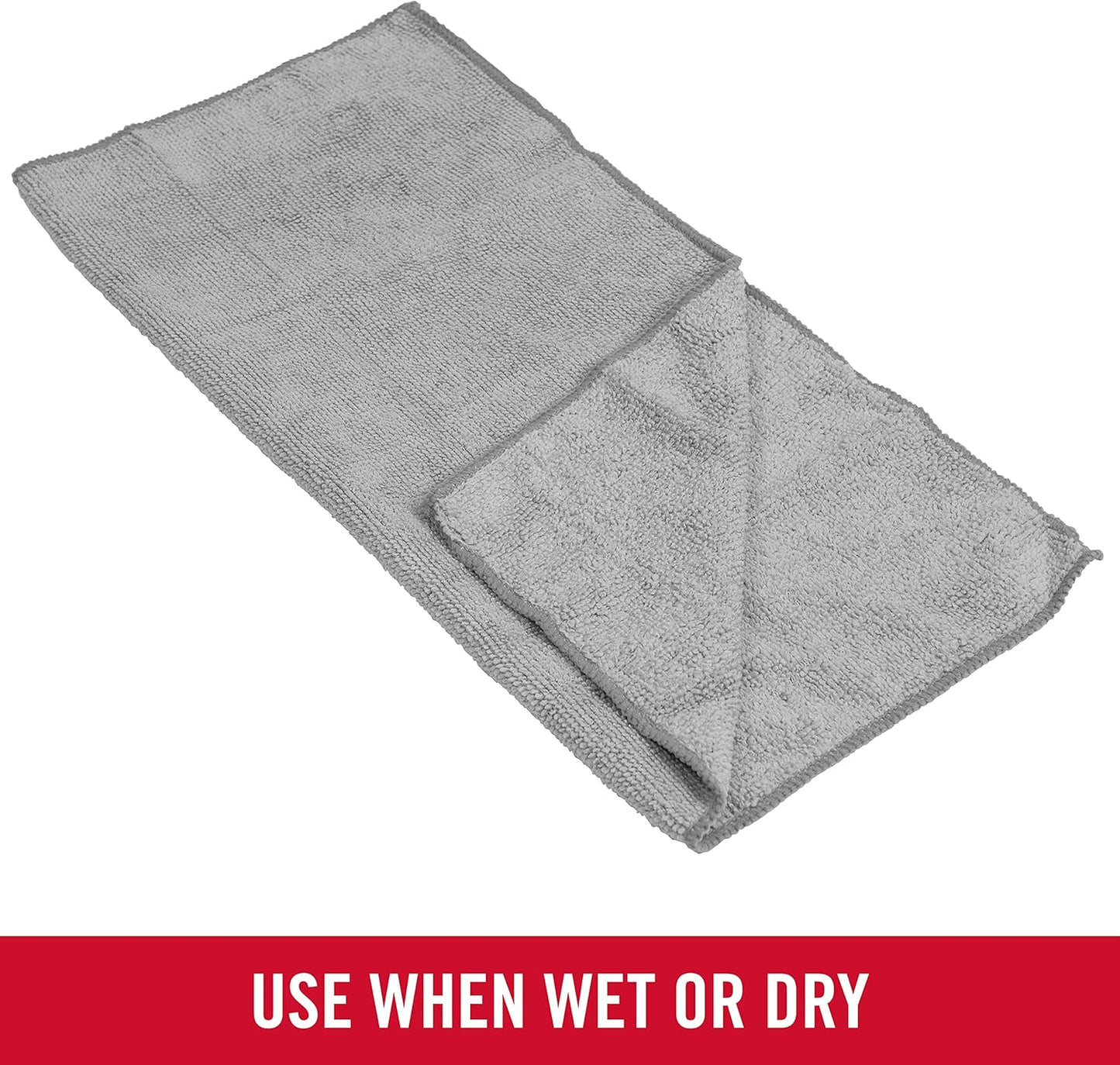 Rubbermaid All Purpose Microfiber Cleaning Cloth Towels, 12"x12", Non-Scratch, Reusable/Washable for Cleaning/Wiping/Polishing for Home/Kitchen/Car (Pack of 300)