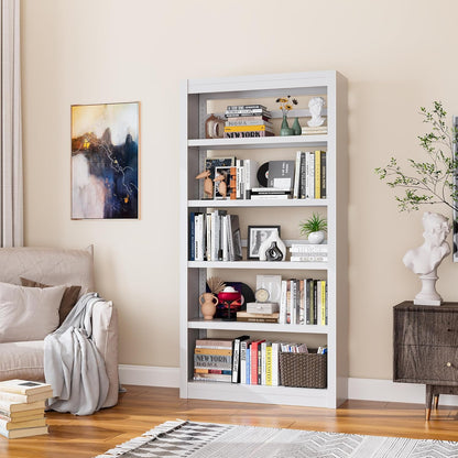 Bookcase, 5-Shelf Industrial Bookshelf, Large Storage Space, Adjustable Bookshelves, Perfect for Living Room, Home Office, Garage, Ideal for WFH Essentials & Home Office Upgrade