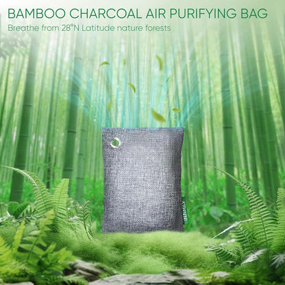 Activated Charcoal Odor Absorber,Large 12 Pack w Hooks Nature Odor Eliminator for Strong Odor, Bamboo Charcoal Air Purifying Bags,Moisture Absorbers for Fresh Home Car Closet Pet,Smoke Room Deodorizer