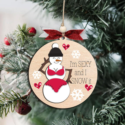 Funny Holiday Ornament 2025 – Wooden Christmas Tree Decoration for Adults - Exchange Funny Ornaments for Adults - Naughty Ugly Christmas Tree Hanging - Unique Christmas Ornaments