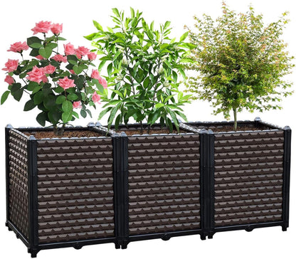 Large Planters for Outdoor Plants - Deepened 20" H, Raised Beds for Gardening Self Watering, Elevated Planter Box with Legs, Rectangular Garden Planters for Outdoor Plants Flowers, 47.2"L x 15.7"W