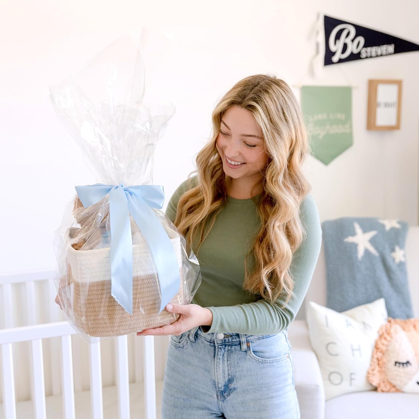 NaturalCozy Storage Cubes 9”x9”x7”Cotton Rope Woven Baskets for Organizing 3-Pack | 9 Inch Cube Storage Bin | Small Basket for Shelf Nursery, Pantry, Decorative Plant, Bathroom Closet, Toy Gift