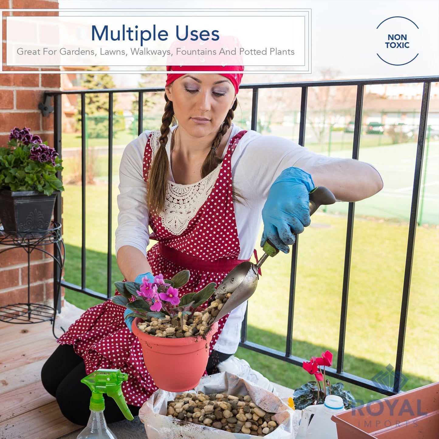 Royal Imports 2LBS River Rocks Decorative Ornamental Pebbles, Garden Landscaping Stones, Gravel Filler for Plants, Vases, Succulents, Home Decor, Aquariums, Crafting, Animal Habitat - Small Natural