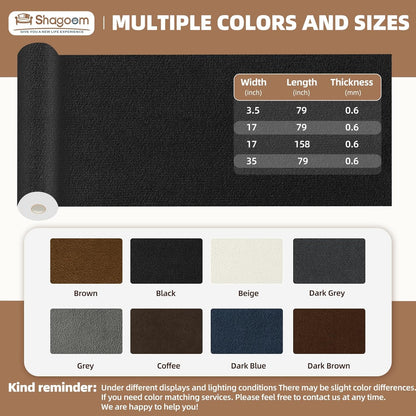 Suede Repair Patch, 17X79 Inch Fabric Large Repair Tape, Self-Adhesive Patches for Furniture, Sofa, Car Interior, Shoes, Hand Bag, Clothing (Grey, 17X79 Inch)