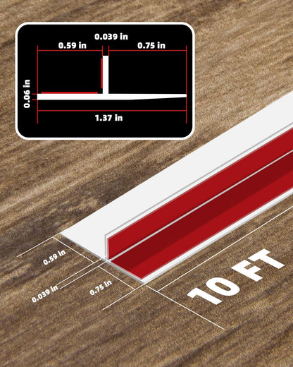 Orghtin T-Shaped Silicone Seal Strip, White Door Sealer Weather Stripping Door Seal Strip, 10Ft Door Draft Stopper for Side of Door