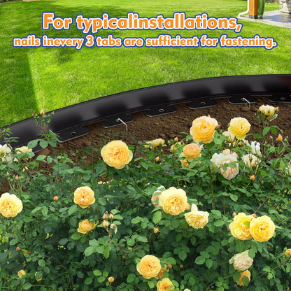 3 Inch x 40 FT (Multiple Sizes Available) Landscape Edging, Garden Edging Borders with 40pcs Upgrade Stakes, Flexible No Dig Plastic Garden Border for Lawn, Landscaping, Flower Beds and Yard