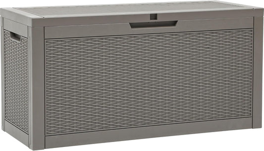 YITAHOME 60 Gallon Outdoor Storage Box, Large Water Resistant Resin Deck Box, Indoor Outdoor Lockable Rattan Storage Container for Patio, Garden, Cushions, Tools, Equipment (Taupe)